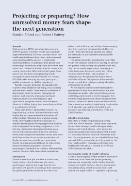 Projecting or preparing? How unresolved money fears shape the next generation