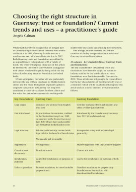 Choosing the right structure in Guernsey: trust or foundation? Current trends and uses - a practitioner's guide