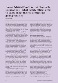 Donor Advised Funds versus charitable foundations - what family offices need to know about the rise of strategic giving vehicles
