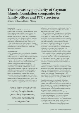 The increasing popularity of Cayman Islands foundation companies for family offices and PTC structures