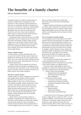 The benefits of a family charter