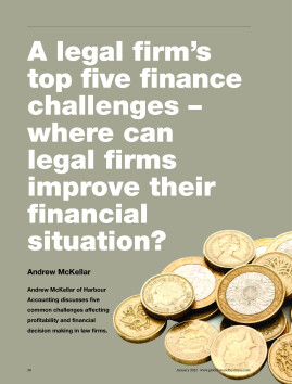 A legal firm's top five finance challenges - where can legal firms improve their financial situation?