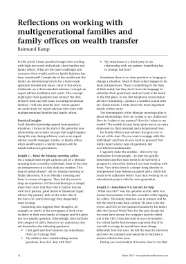 Reflections on working with multigenerational families and family offices on wealth transfer