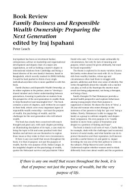 Book Review Family Business and Responsible Wealth Ownership: Preparing the Next Generation edited by Iraj Ispahani