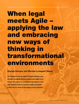 When legal meets Agile - applying the law and embracing new ways of thinking in transformational environments