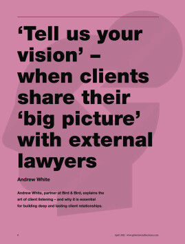 Tell us your vision' - when clients share their 'big picture' with external lawyers