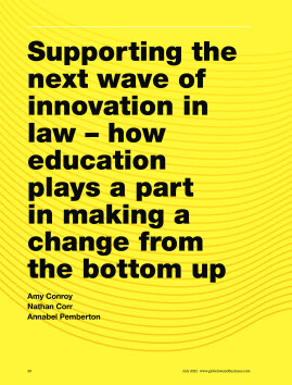 Supporting the next wave of innovation in law - how education plays a part in making a change from the bottom up