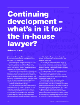 Continuing development - what's in it for the in-house lawyer?