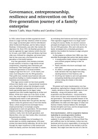 Governance, entrepreneurship, resilience and reinvention on the five-generation journey of a family enterprise