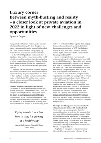 Luxury corner: Between myth-busting and reality - a closer look at private aviation in 2022 in light of new challenges and opportunities