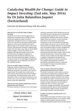 Catalyzing Wealth for Change: Guide to Impact Investing by Dr Julia Balandina Jaquier (Switzerland) 