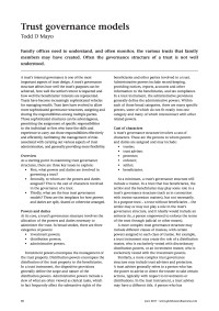 Trust governance models