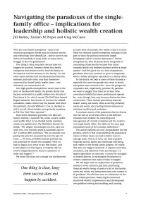 Navigating the paradoxes of the single-family office - implications for leadership and holistic wealth creation