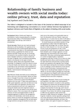 Relationship of family business and wealth owners with social media today: online privacy, trust, data and reputation