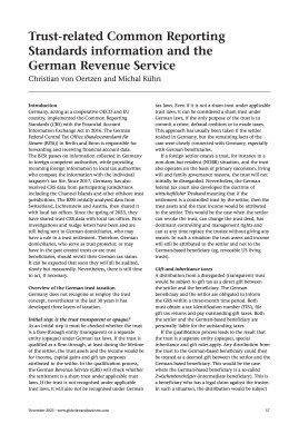 Trust-related Common Reporting Standards information and the German Revenue Service