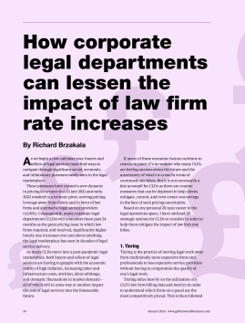How corporate legal departments can lessen the impact of law firm rate increases