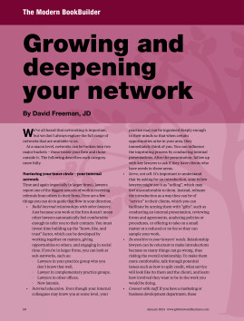 Growing and deepening your network