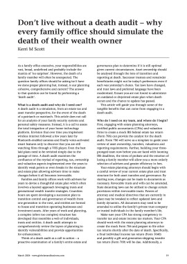 Don't live without a death audit - why every family office should simulate the death of their wealth owner