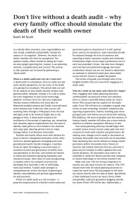Don't live without a death audit - why every family office should simulate the death of their wealth owner