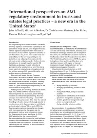 International perspectives on AML regulatory environment in trusts and estates legal practices - a new era in the United States