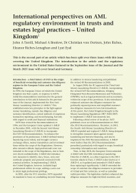 International perspectives on AML regulatory environment in trusts and estates legal practices - United Kingdom