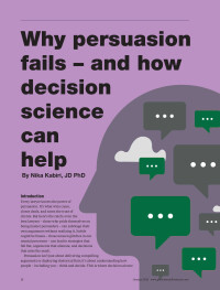 Why persuasion fails - and how decision science can help