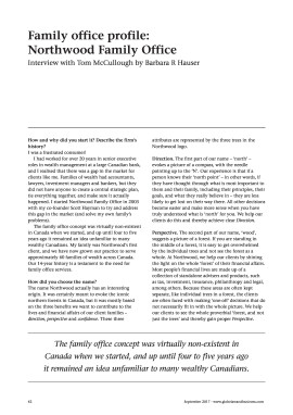 Family office profile: Northwood Family Office 