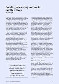 Building a learning culture in family offices