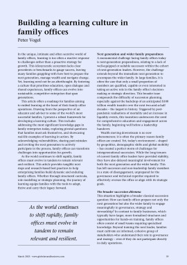 Building a learning culture in family offices