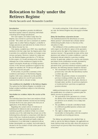 Relocation to Italy under the Retirees Regime