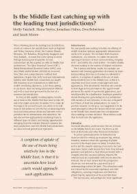 Is the Middle East catching up with the leading trust jurisdictions?