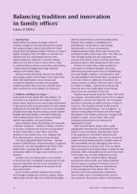 Balancing tradition and innovation in family offices