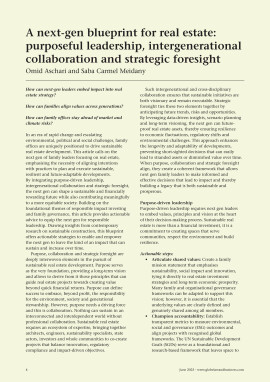 A next-gen blueprint for real estate: purposeful leadership, intergenerational collaboration and strategic foresight