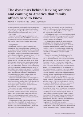 The dynamics behind leaving America and coming to America that family offices need to know