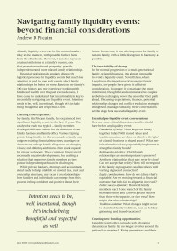 Navigating family liquidity events: beyond financial considerations