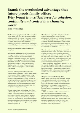 Brand: the overlooked advantage that future-proofs family offices - Why brand is a critical lever for cohesion, continuity and control in a changing world