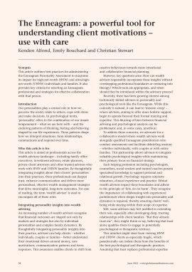 The Enneagram: a powerful tool for understanding client motivations - use with care