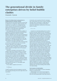 The generational divide in family enterprises driven by belief-bubble clashes