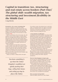 Capital in transition: tax, structuring and real estate across borders (Part One) - The global shift: wealth migration, tax structuring and investment flexibility in the Middle East