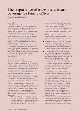 The importance of investment treaty coverage for family offices