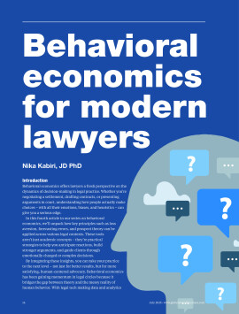 Behavioral economics for modern lawyers
