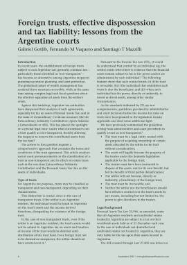 Foreign trusts, effective dispossession and tax liability: lessons from the Argentine courts