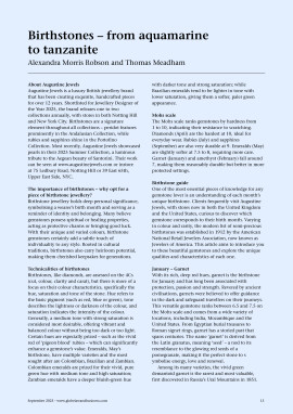 Birthstones - from aquamarine to tanzanite