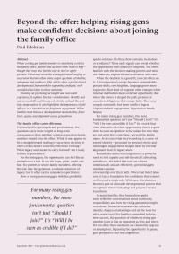 Beyond the offer: helping rising-gens make confident decisions about joining the family office