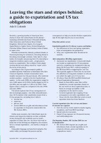 Leaving the stars and stripes behind: a guide to expatriation and US tax obligations