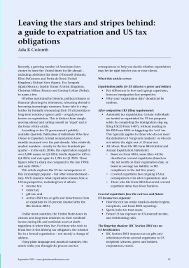 Leaving the stars and stripes behind: a guide to expatriation and US tax obligations