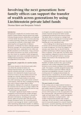 Involving the next generation: how family offices can support the transfer of wealth across generations by using Liechtenstein private label funds