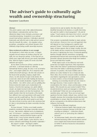 The adviser's guide to culturally agile wealth and ownership structuring