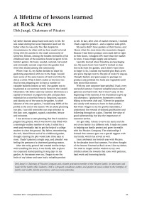 On wealth - A lifetime of lessons learned at Rock Acres