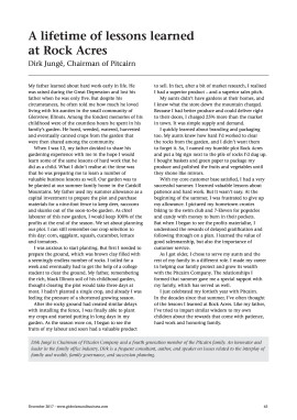 On wealth - A lifetime of lessons learned at Rock Acres